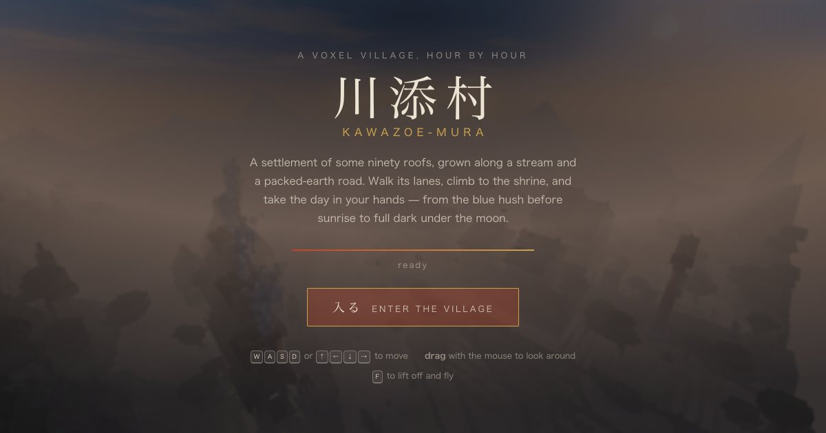 Screenshot of the 3D Japanese Village demo