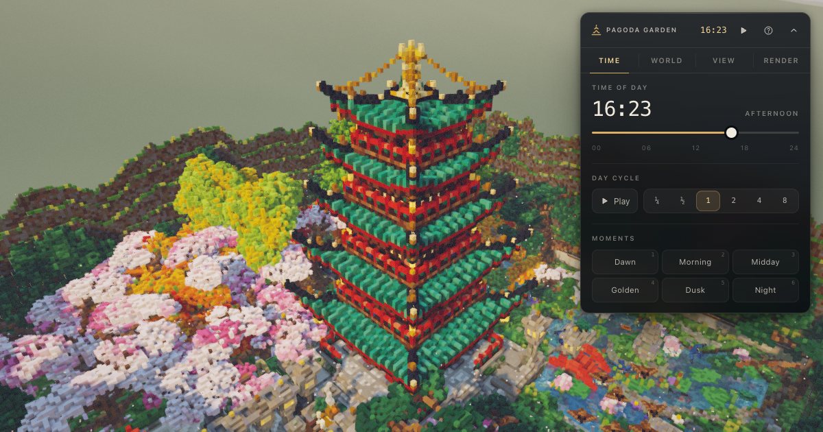 Screenshot of the 3D Pagoda demo
