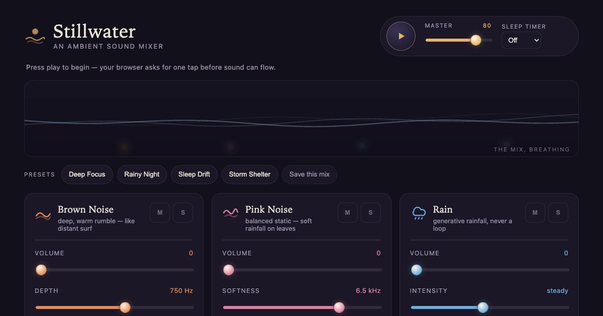 Screenshot of the Ambient Sound Mixer demo