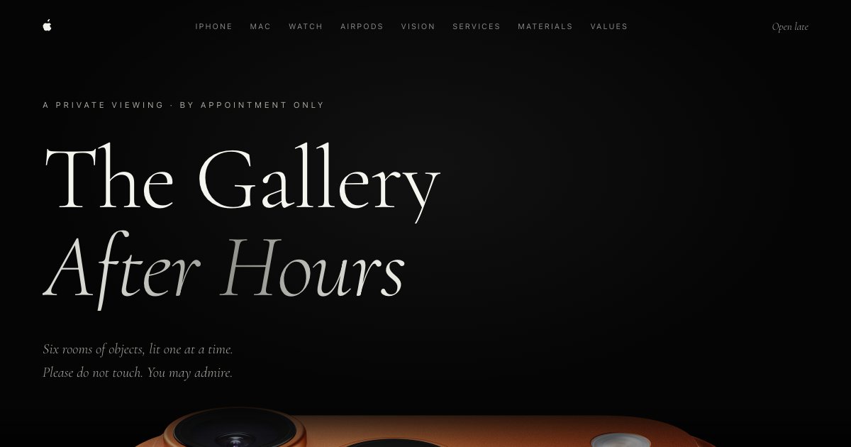 Screenshot of the Apple Alt Landing Page demo