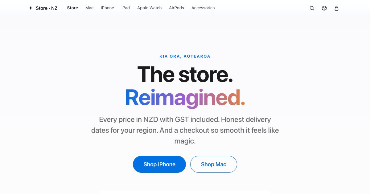 Screenshot of the Apple Store Landing Page demo