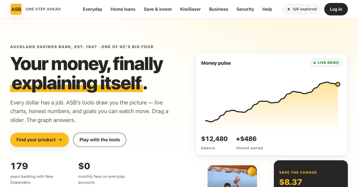 Screenshot of the Asb Landing Page demo