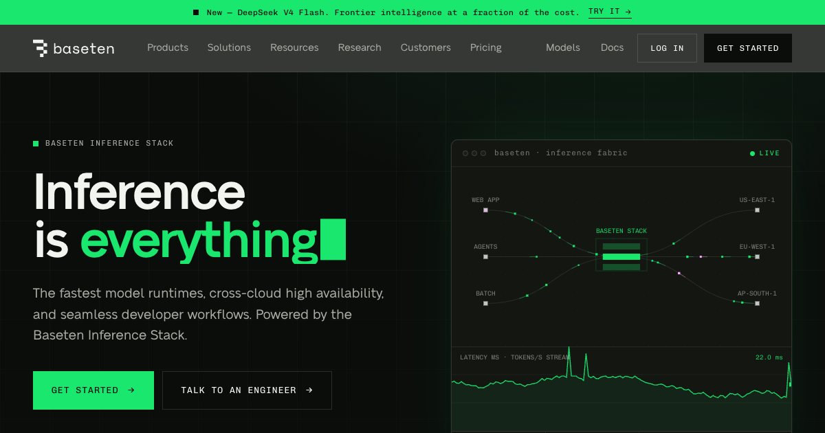 Screenshot of the Baseten Landing Page demo