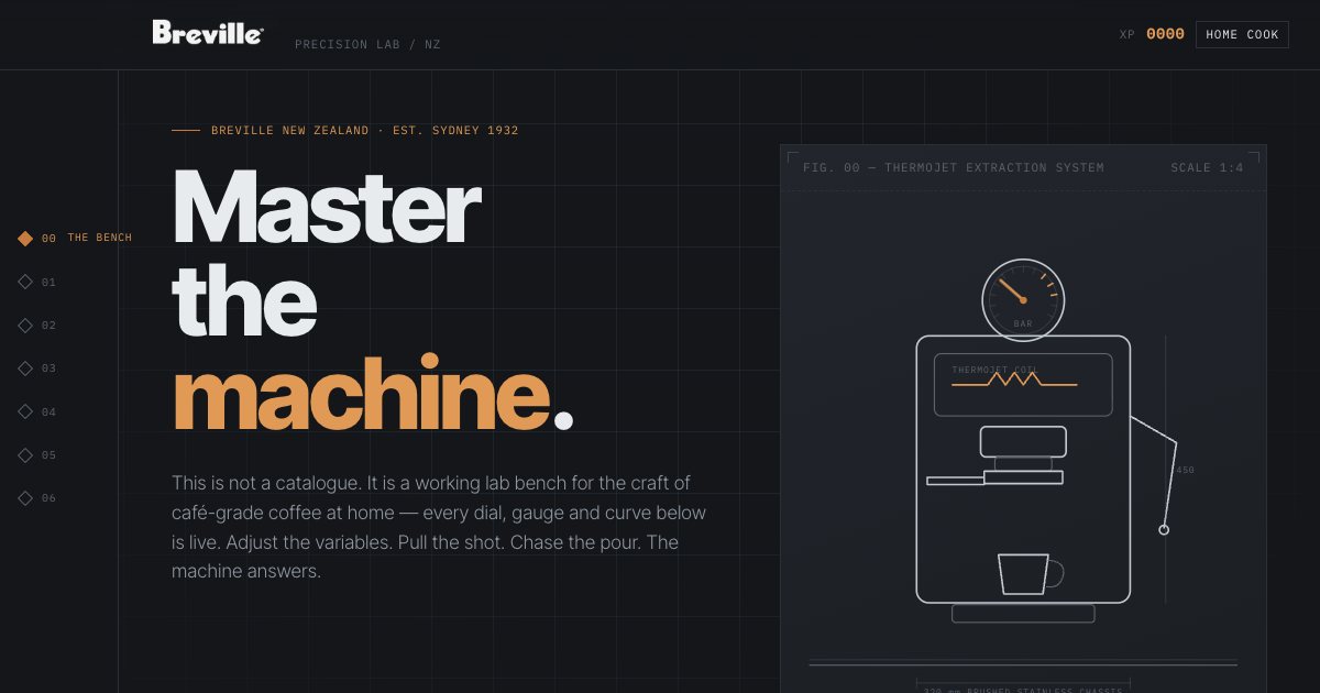 Screenshot of the Breville Landing Page demo