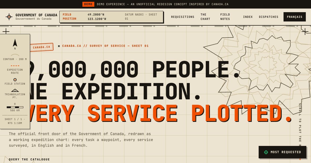 Screenshot of the Canada Ca Landing Page demo