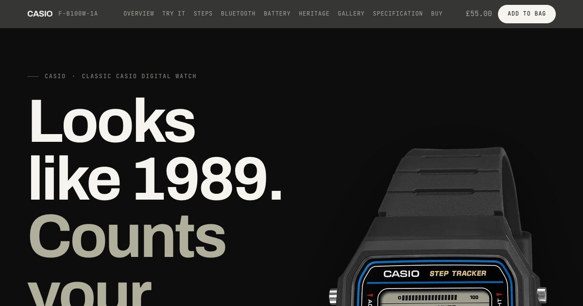 Screenshot of the Casio Watch Landing Page demo