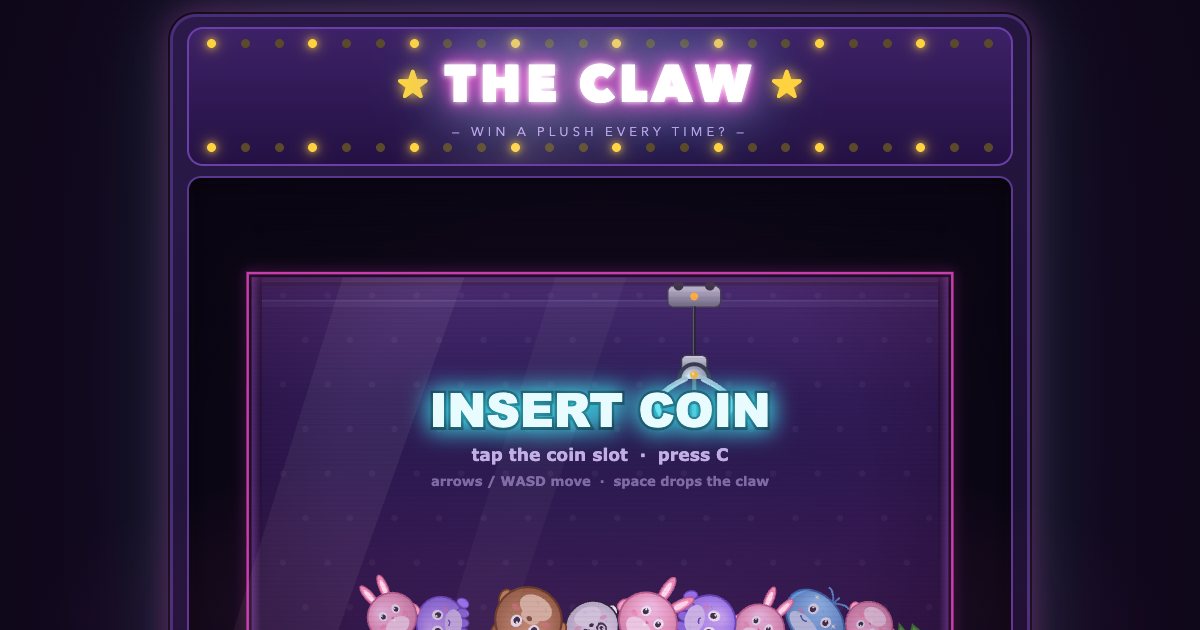 Screenshot of the Claw Machine demo