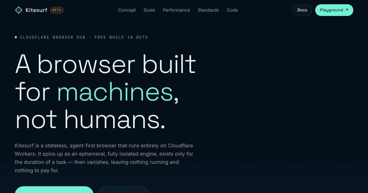 Screenshot of the Cloudflare Kitesurf demo