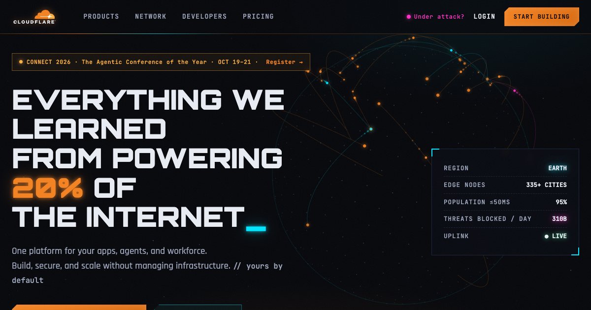 Screenshot of the Cloudflare Landing Page demo