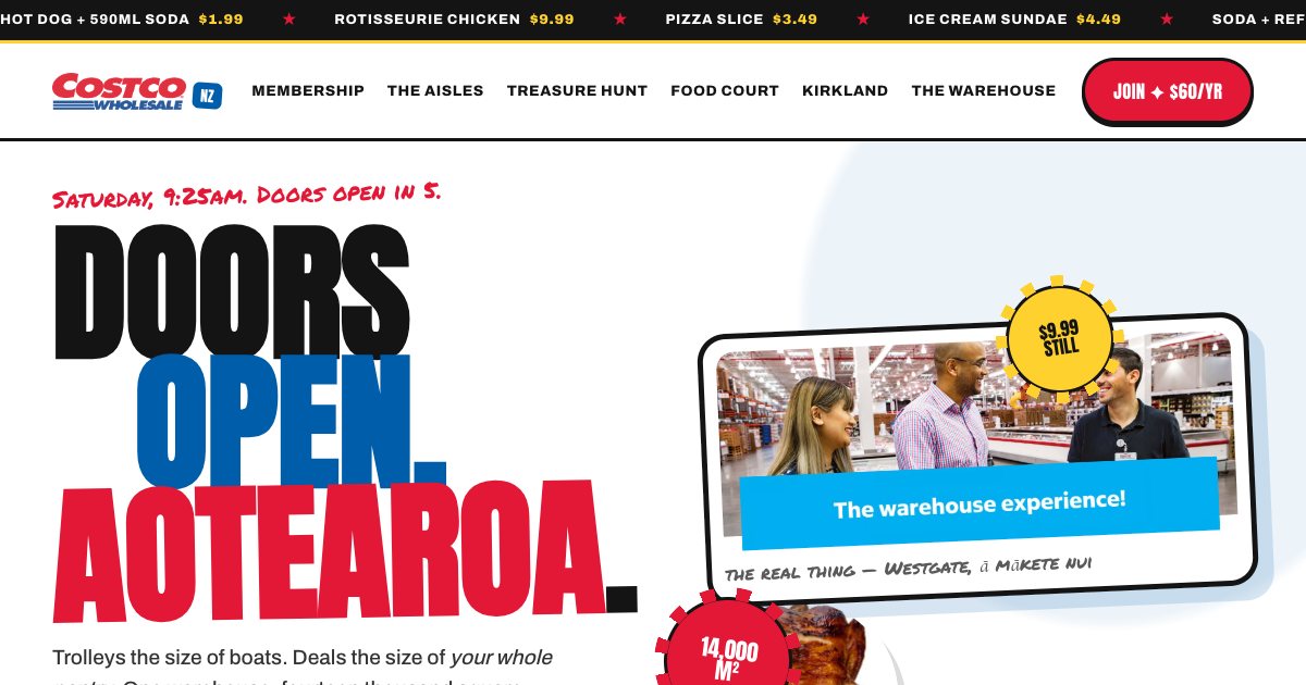 Screenshot of the Costco Nz Landing Page demo