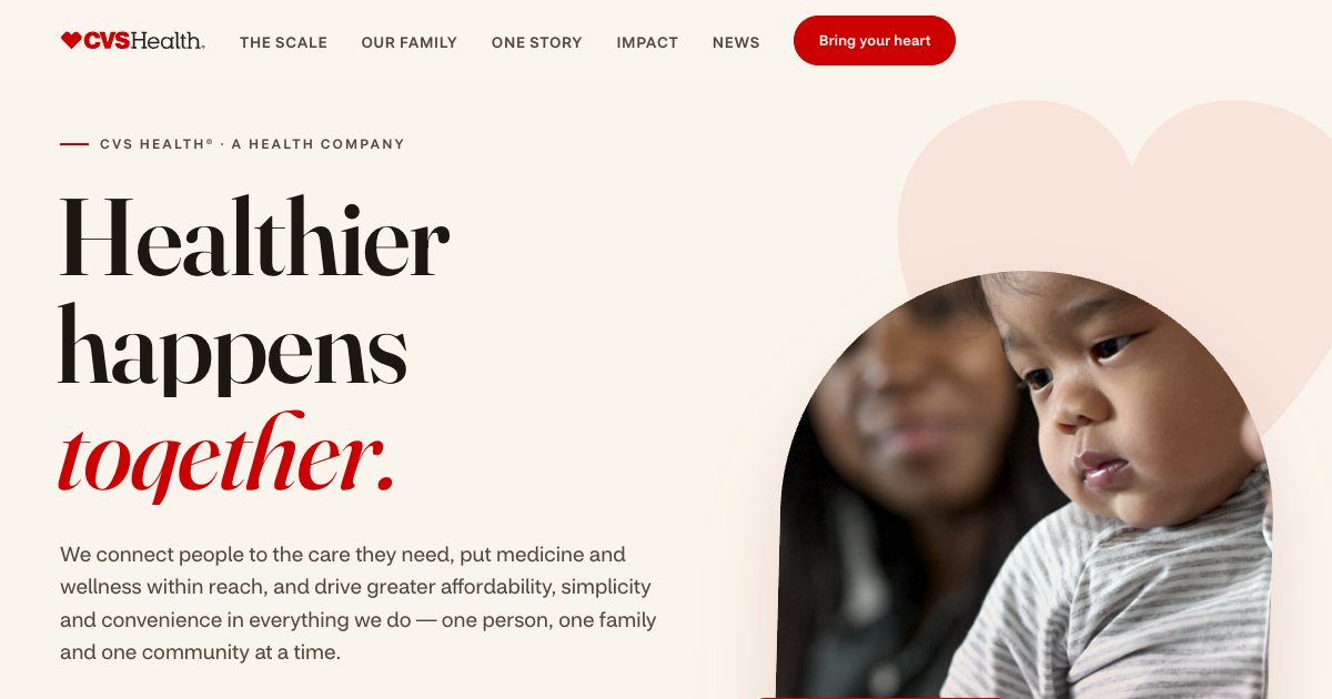 Screenshot of the Cvs Health Landing Page demo