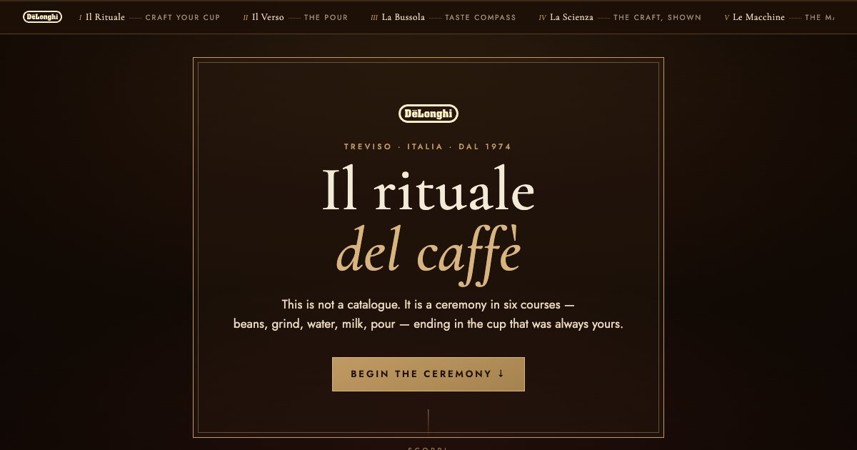 Screenshot of the De Longhi Landing Page demo