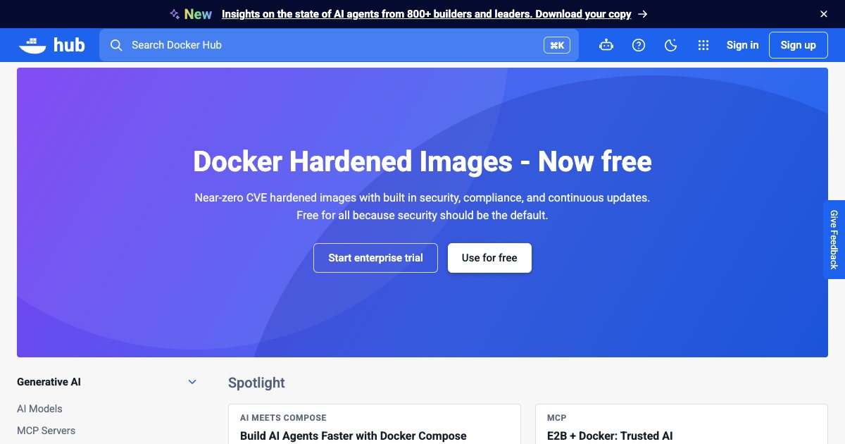 Screenshot of the Docker Hub demo