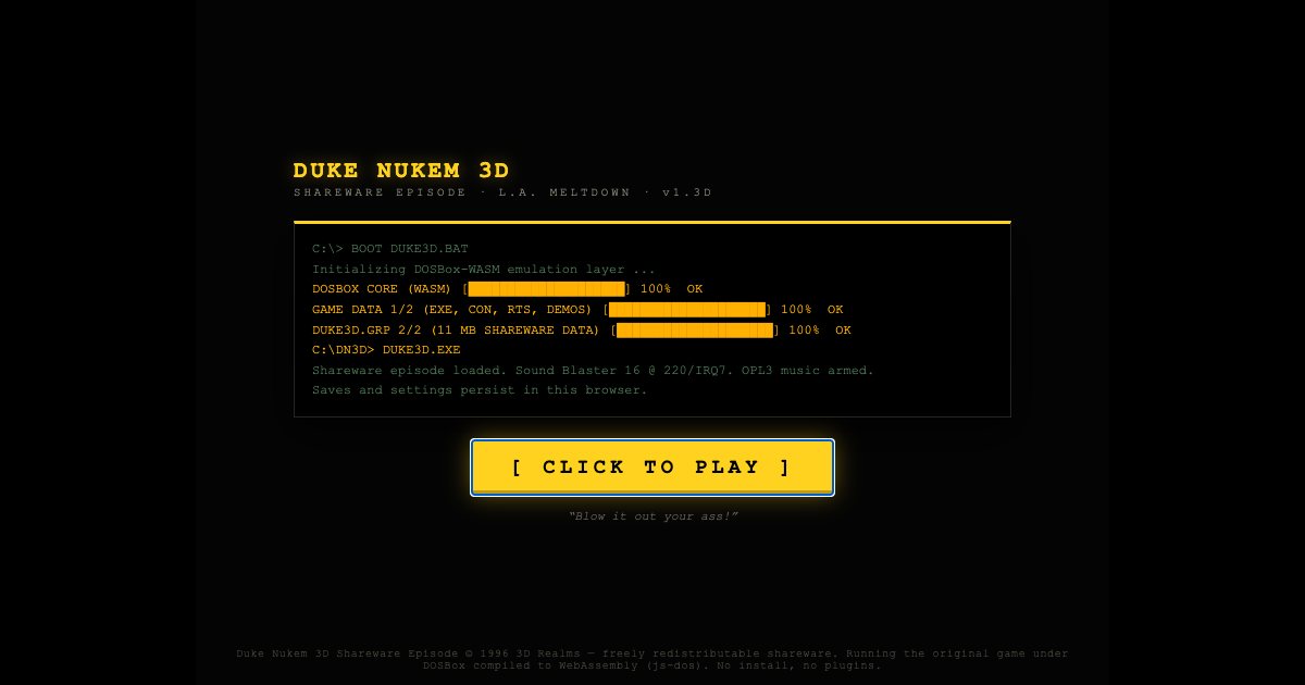 Screenshot of the Duke Nukem 3D demo