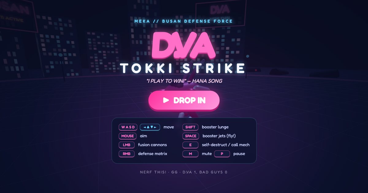 Screenshot of the Dva Minigame demo