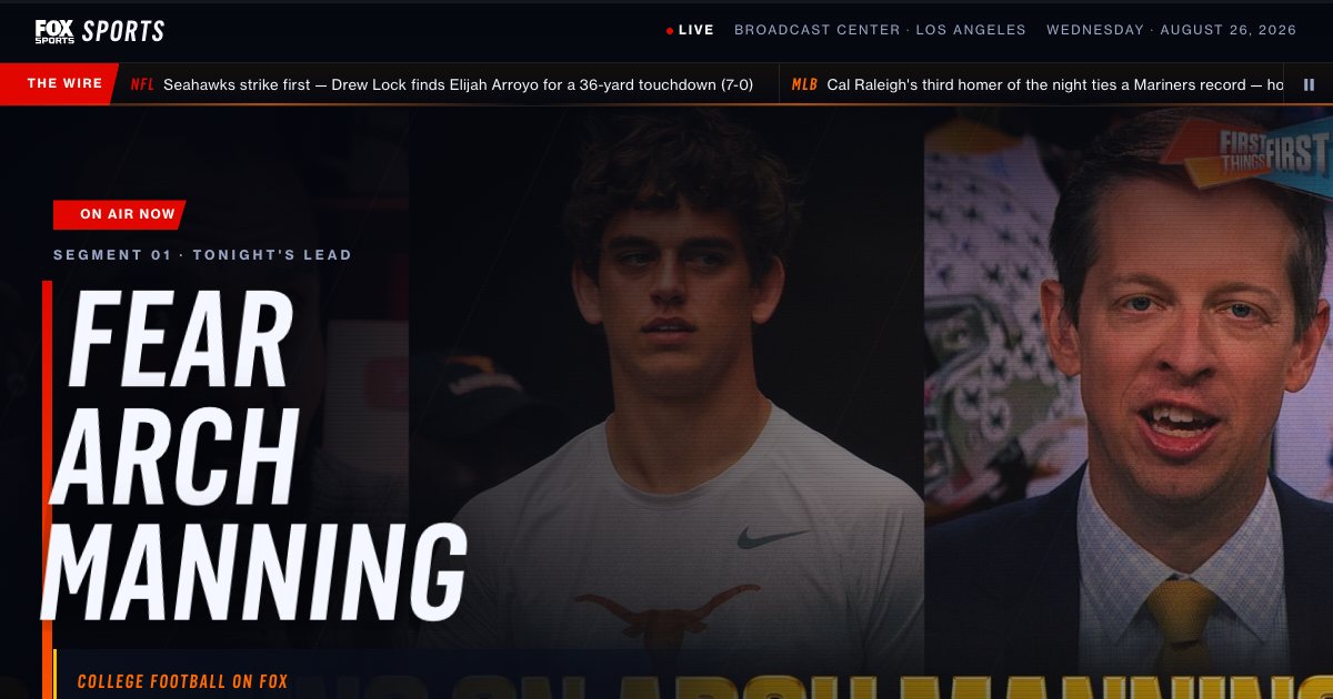 Screenshot of the Fox Sports Landing Page demo