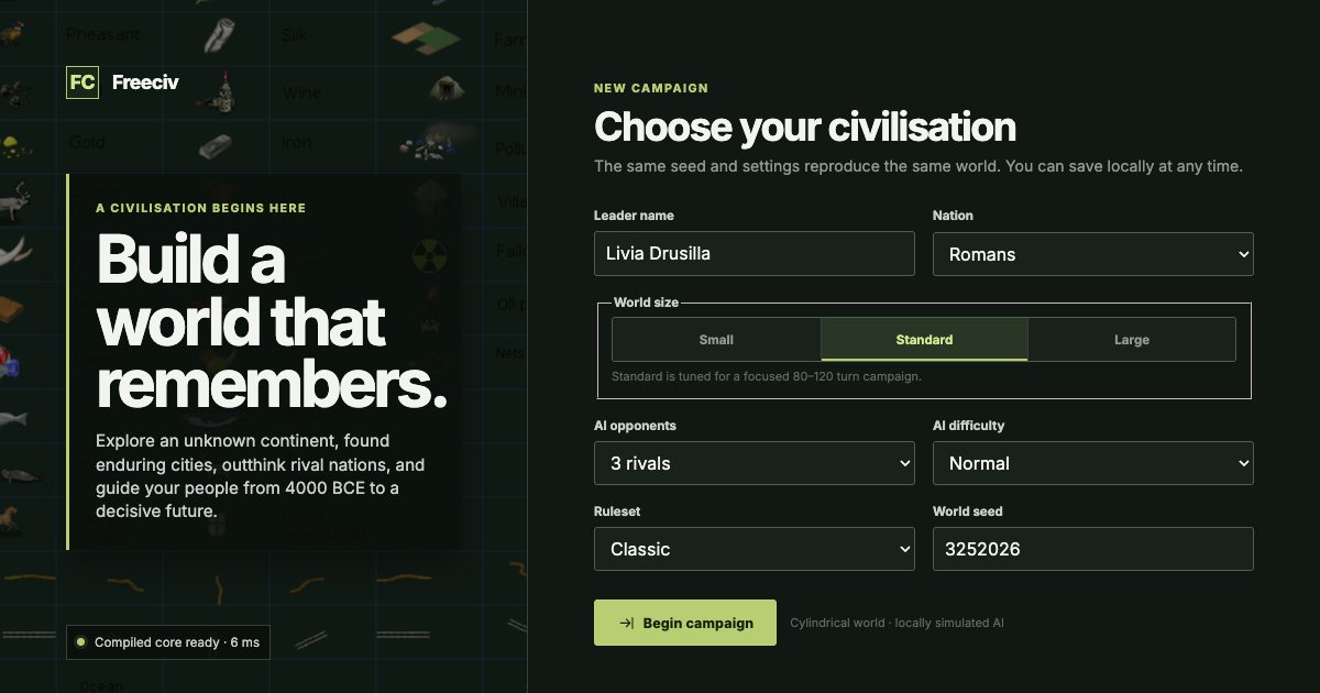 Screenshot of the Freeciv demo