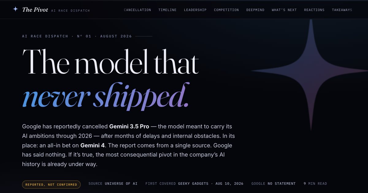Screenshot of the Gemini Cancelled Landing Page demo