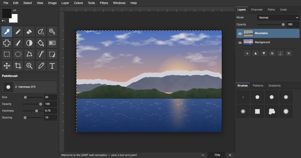 Screenshot of the Gimp demo