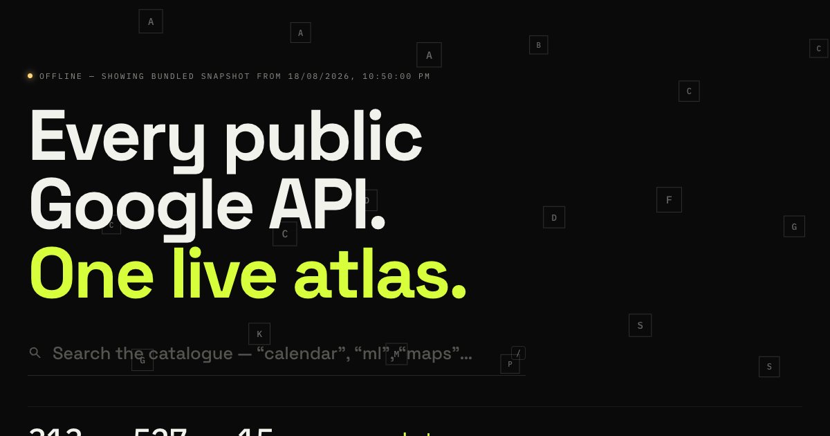 Screenshot of the Google API Discovery demo