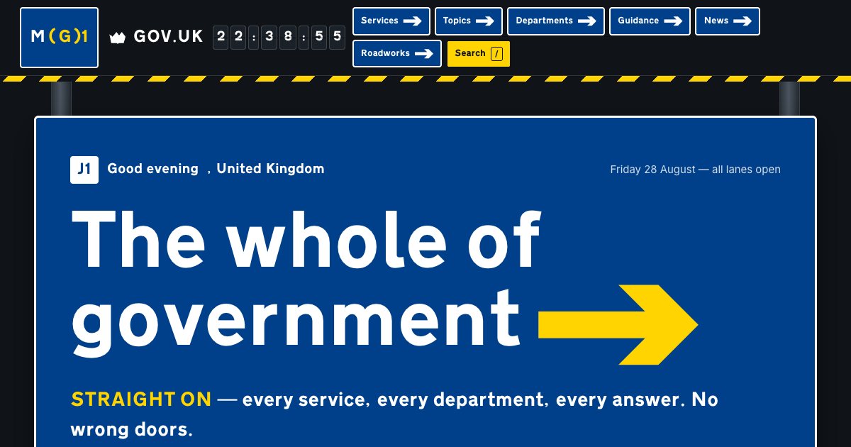 Screenshot of the Gov Uk Landing Page demo