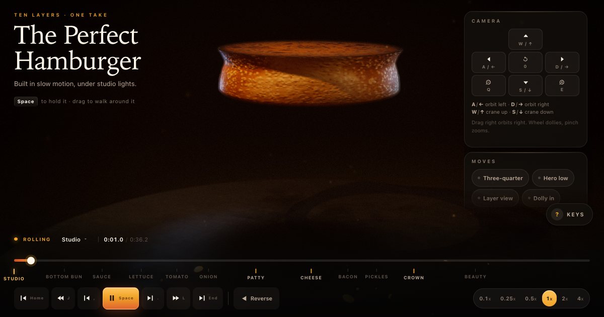 Screenshot of the Hamburger Assembly demo