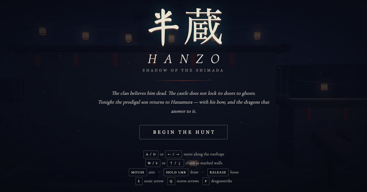 Screenshot of the Hanzo Minigame demo