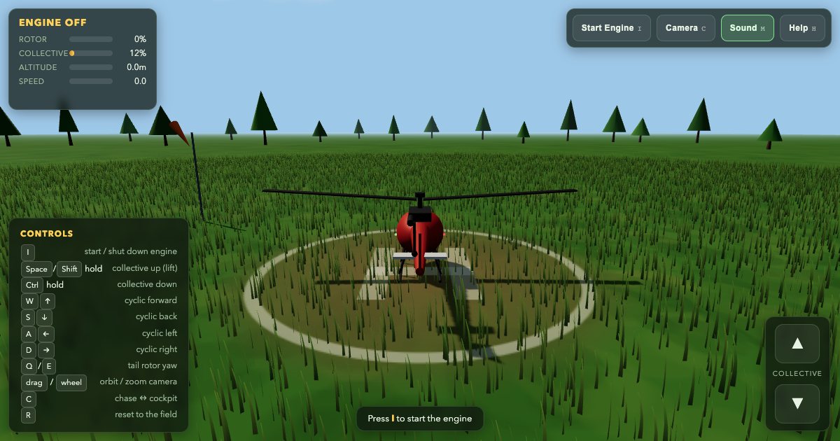 Screenshot of the Helicopter Sim demo