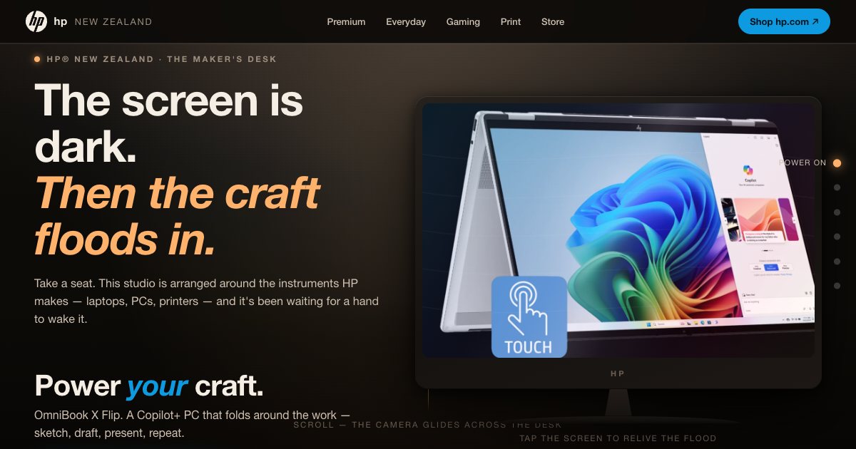 Screenshot of the Hp Landing Page demo