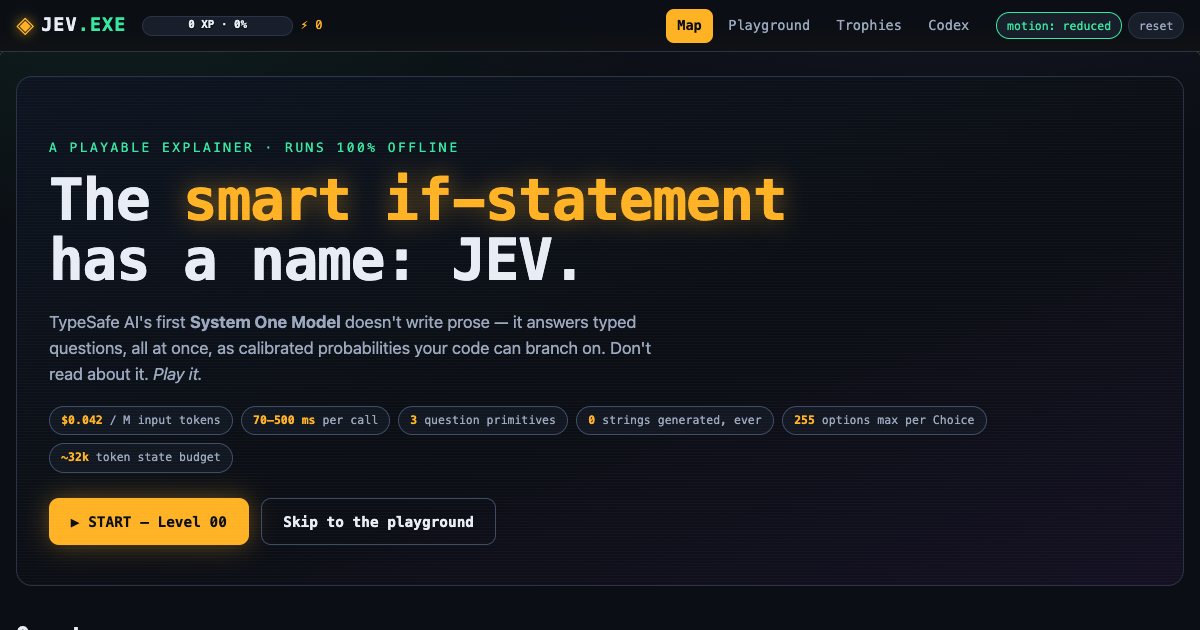 Screenshot of the Jev Explained demo