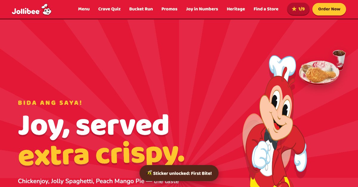 Screenshot of the Jollibee Landing Page demo