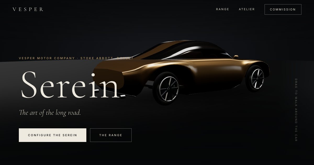 Screenshot of the Luxury Cars demo