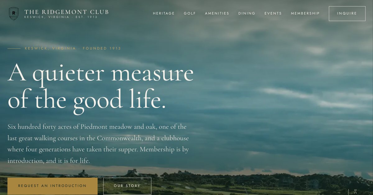 Screenshot of the Luxury Country Club demo