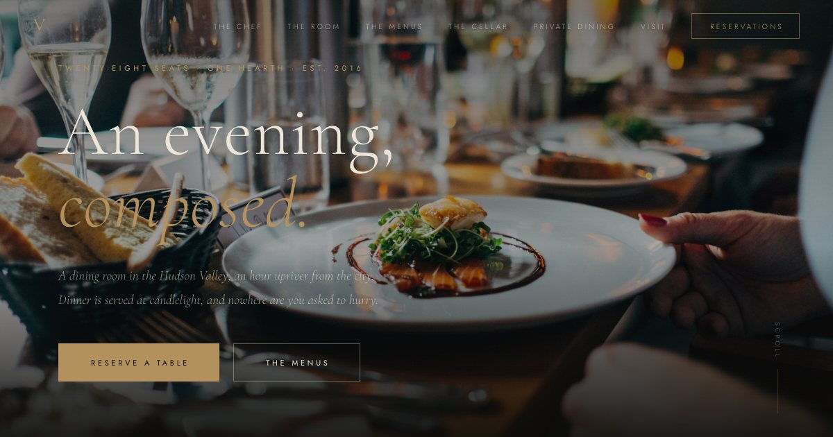 Screenshot of the Luxury Dining demo