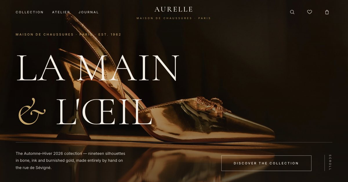 Screenshot of the Luxury Footwear demo