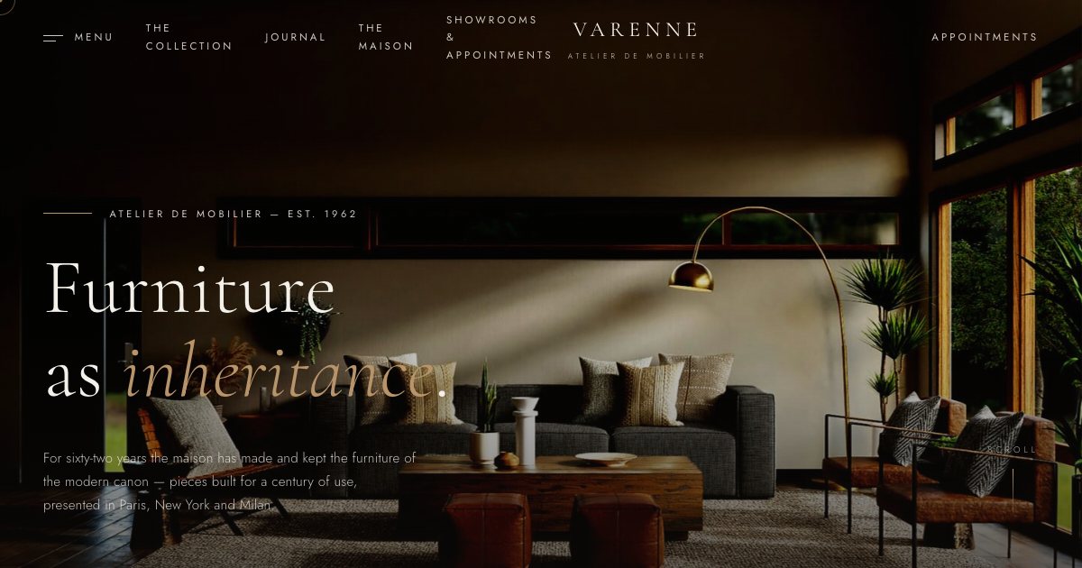 Screenshot of the Luxury Furniture demo