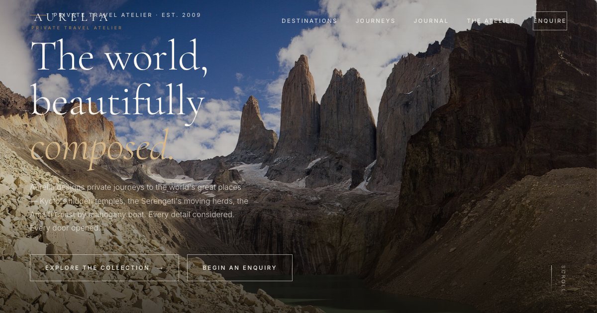 Screenshot of the Luxury Travel demo