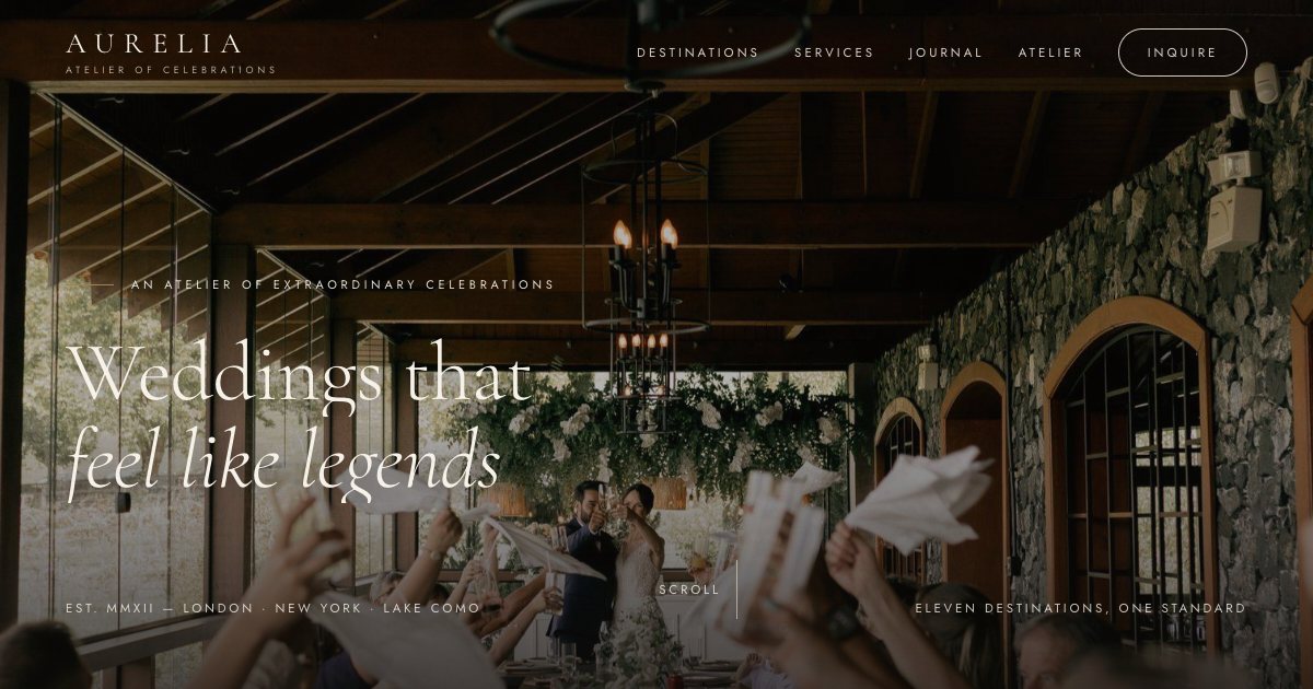 Screenshot of the Luxury Weddings demo