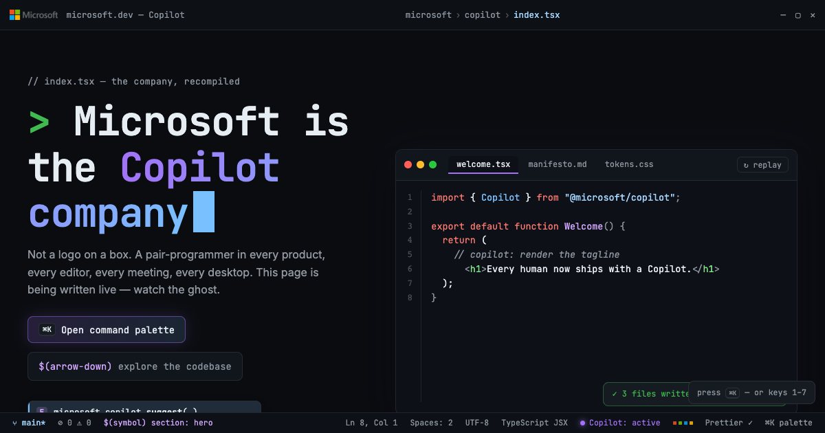 Screenshot of the Microsoft Alt Landing Page demo
