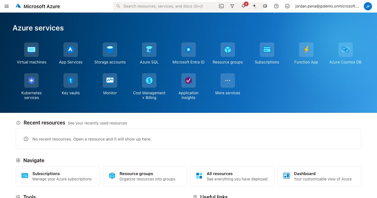 Screenshot of the Microsoft Azure Portal demo