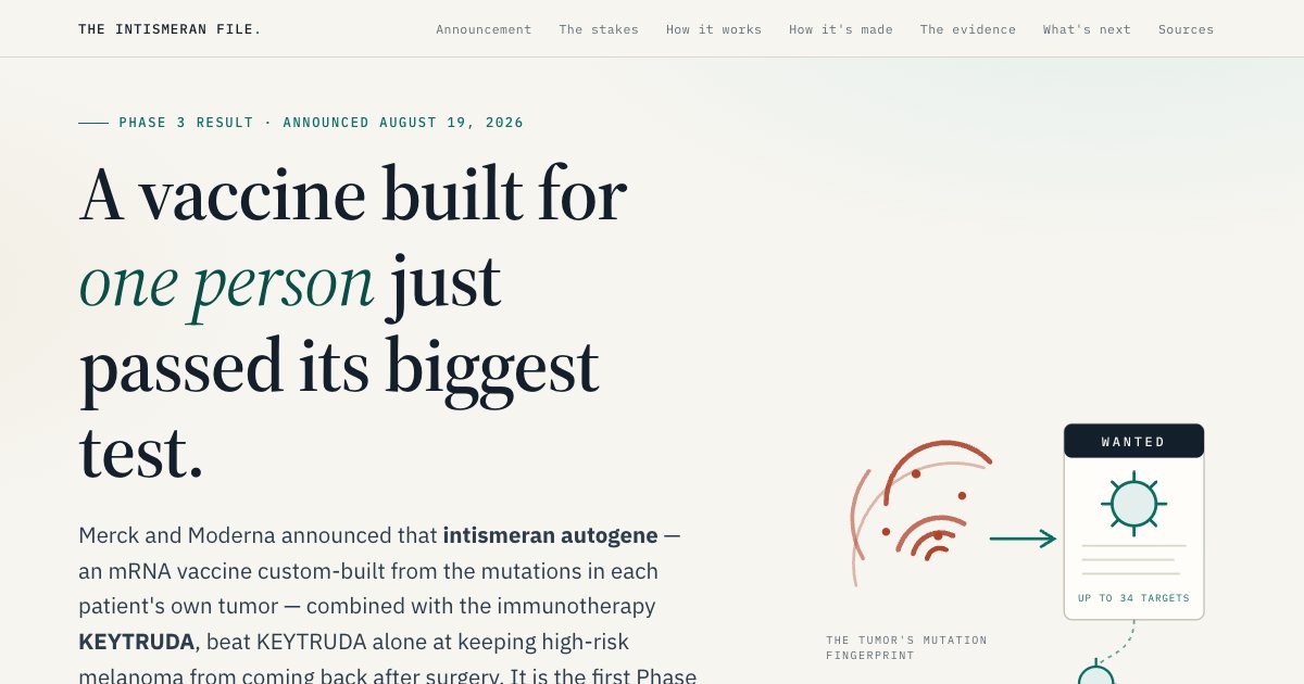 Screenshot of the Moderna Cancer Vaccine Explainer demo
