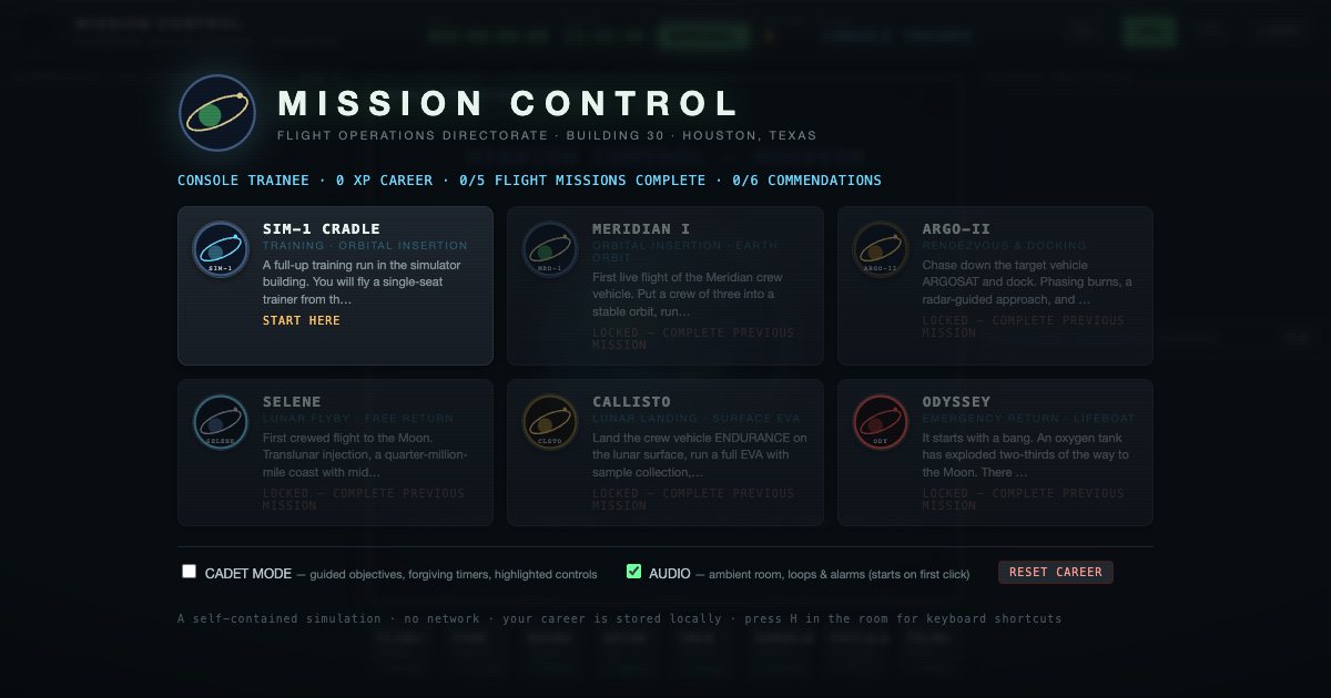 Screenshot of the Nasa Command Center demo