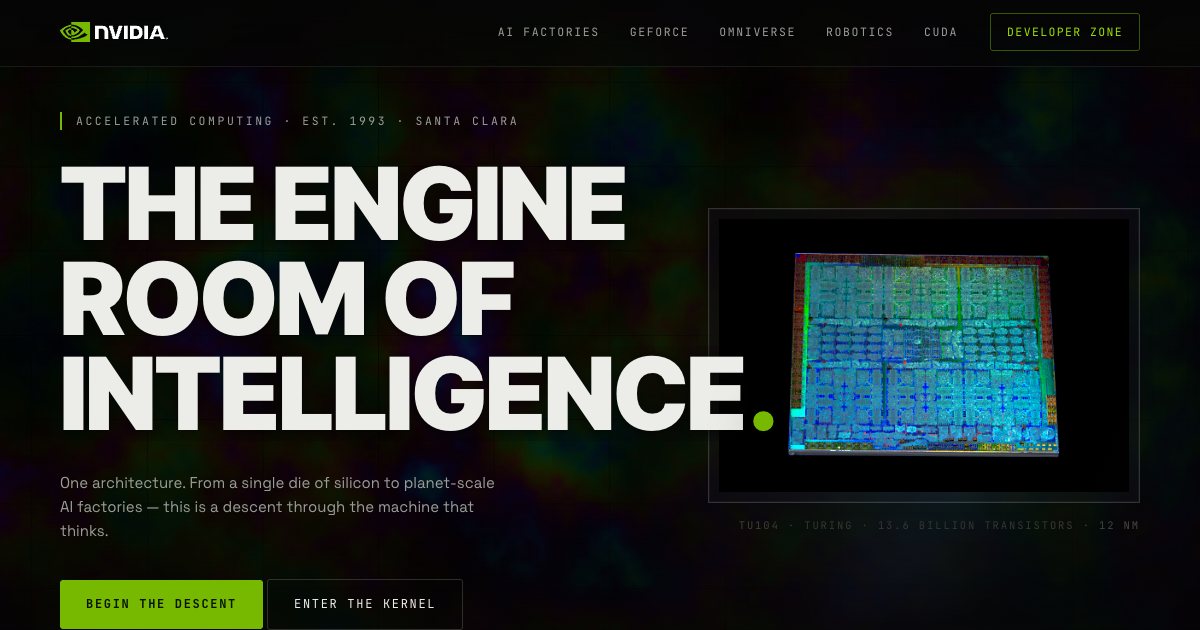 Screenshot of the Nvidia Alt Landing Page demo