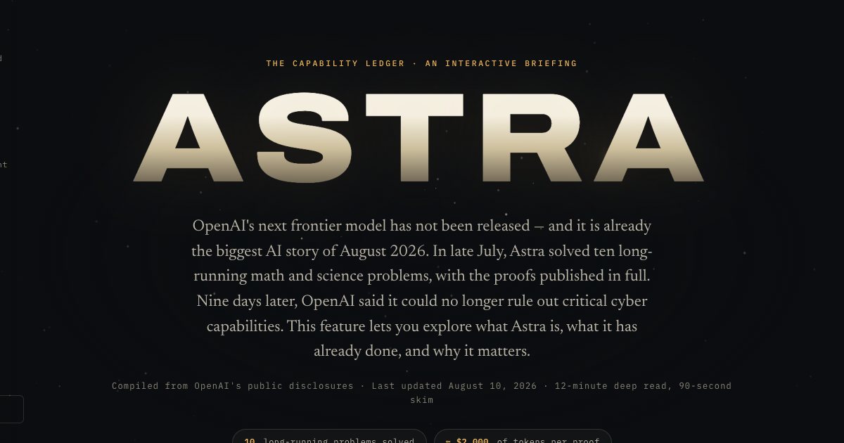 Screenshot of the Openai Astra Landing Page demo