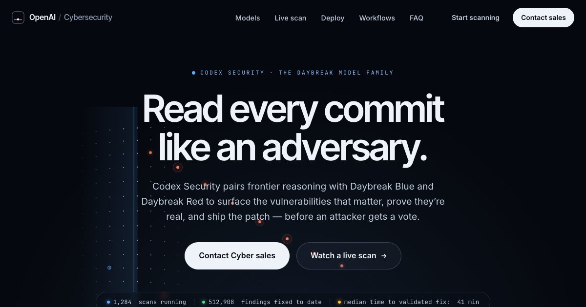 Screenshot of the Openai Daybreak Landing Page demo
