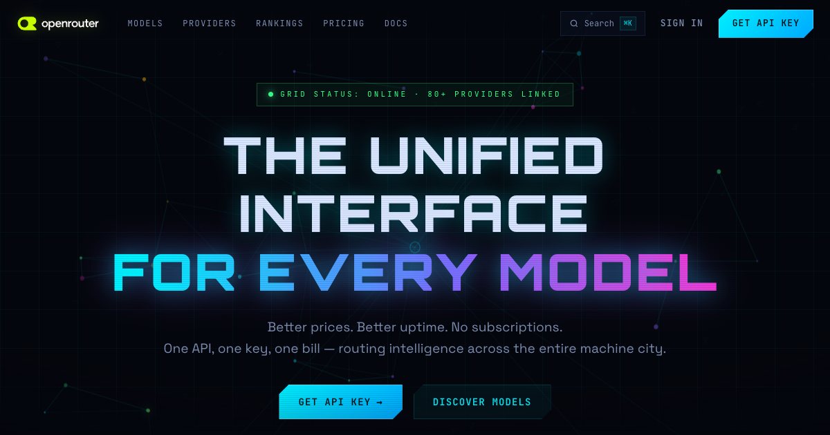 Screenshot of the Openrouter Landing Page demo