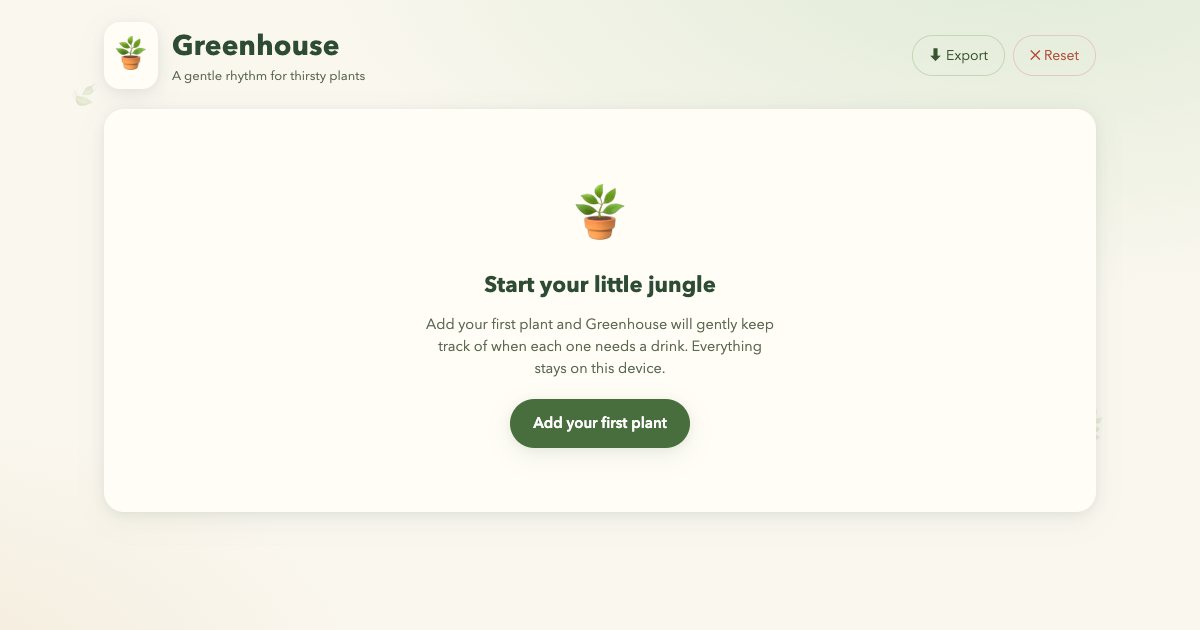 Screenshot of the Plant Watering Tracker demo