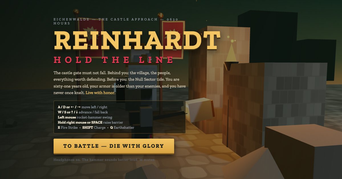Screenshot of the Reinhardt Minigame demo