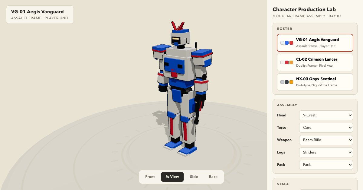 Screenshot of the Robot Creator demo
