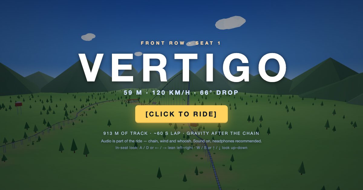 Screenshot of the Rollercoaster demo